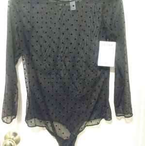 Spanx Long Slreve Bodysuit Flocked